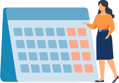 Girl with calendar