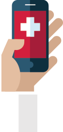 Telefon Pintar dengan paparan simbol tambah