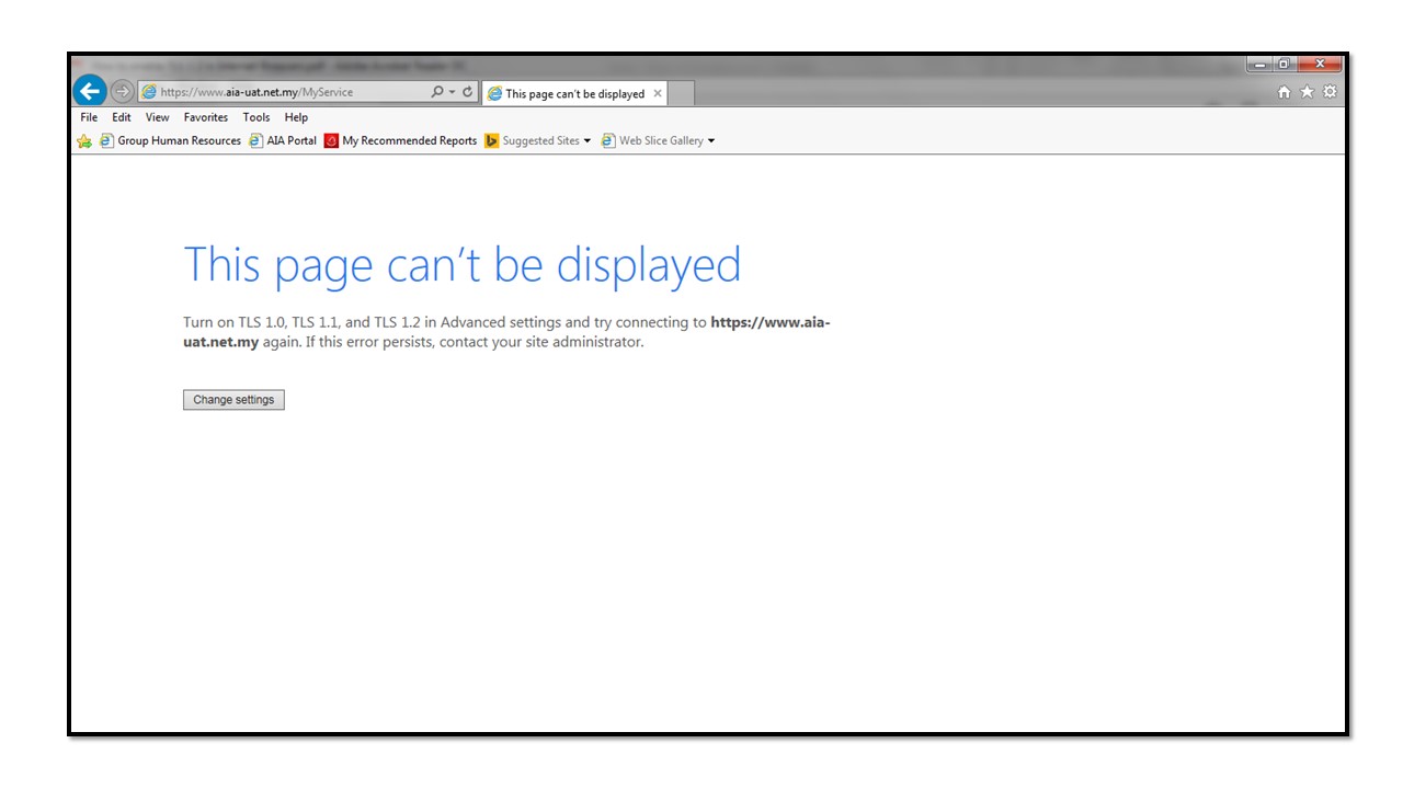 TLS1.2 Page cannot be displayed