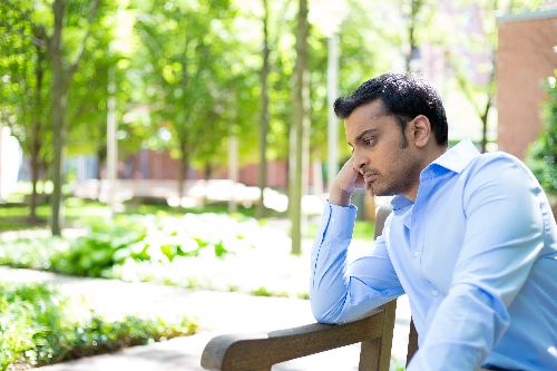 A man looking worried