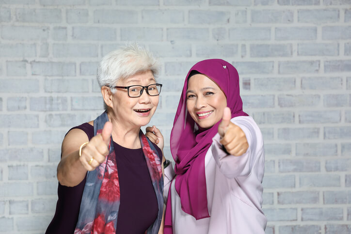 Elderly Friends Thumbup