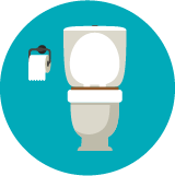 very clean toilet
