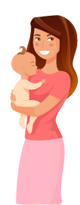 lady and her child