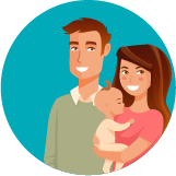 Parents with their baby
