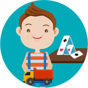 Child experimenting with gambling