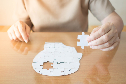 woman puzzle human mind