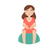 Pregnant Lady sitting on Yoga ball