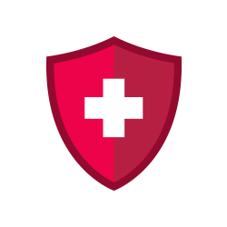 Shield with medical sign