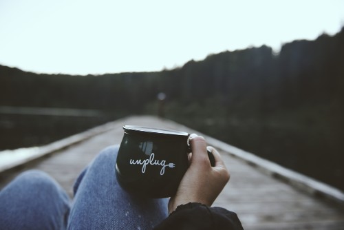 mug in hand relaxing
