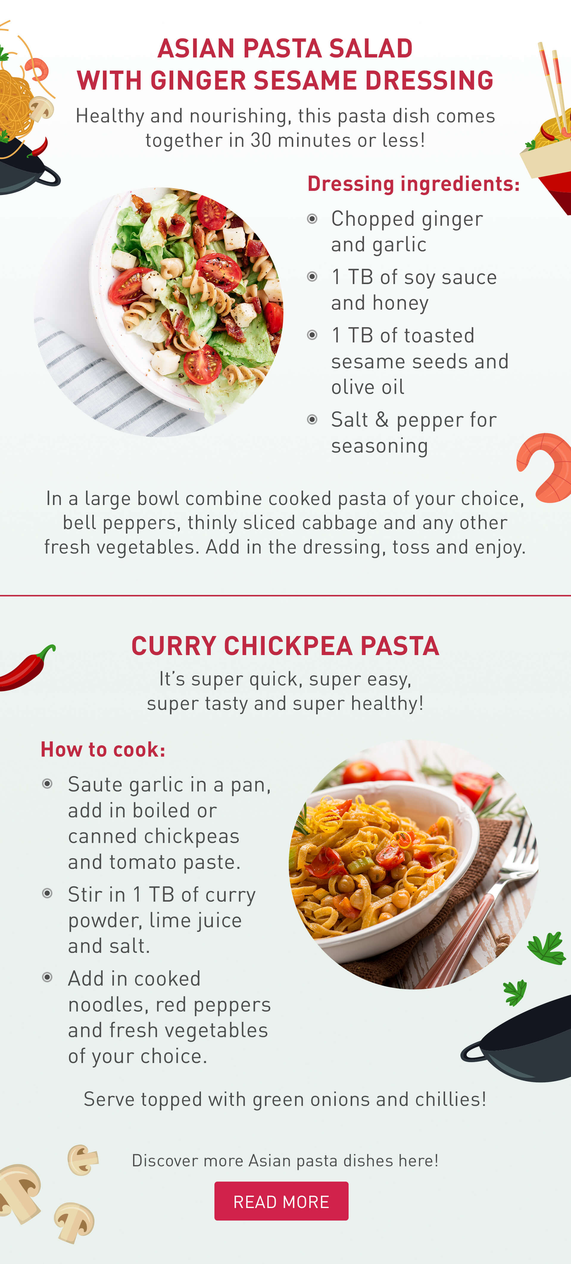 Asian inspired pasta recipes